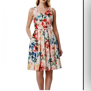 Tahari Arthur‎ Levine Floral Spring Dress Sz 10
